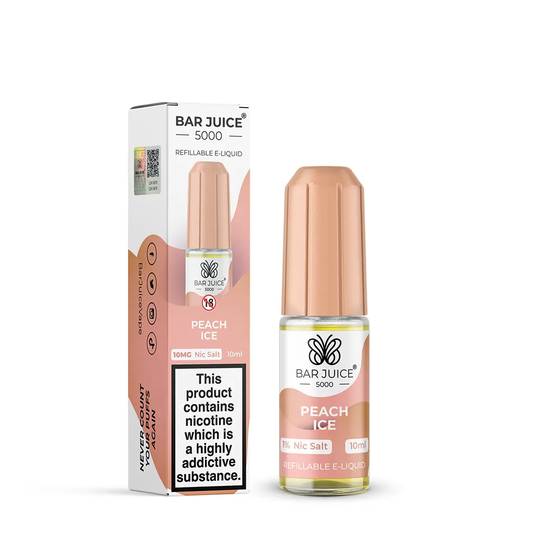 Product Image of Peach Ice Nic Salt E-Liquid by Bar Juice 5000 Salts 10ml